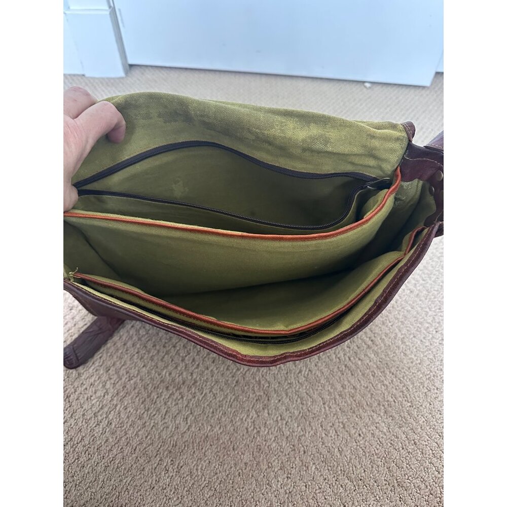 Vintage Leather Messenger Bag Satchel Computer 14 x 12 Supple Custom - Picture 8 of 13